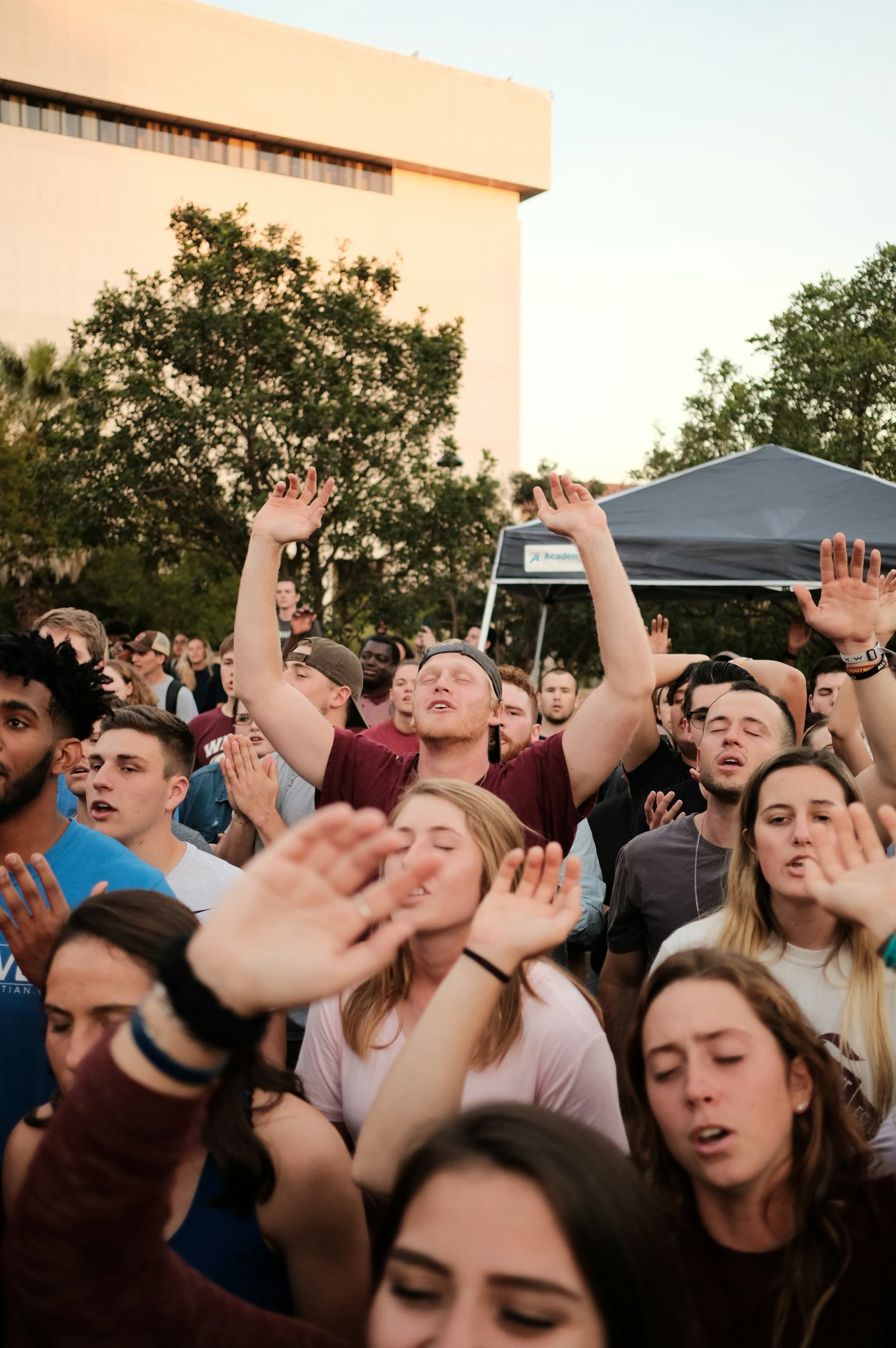 Students gathering on campus