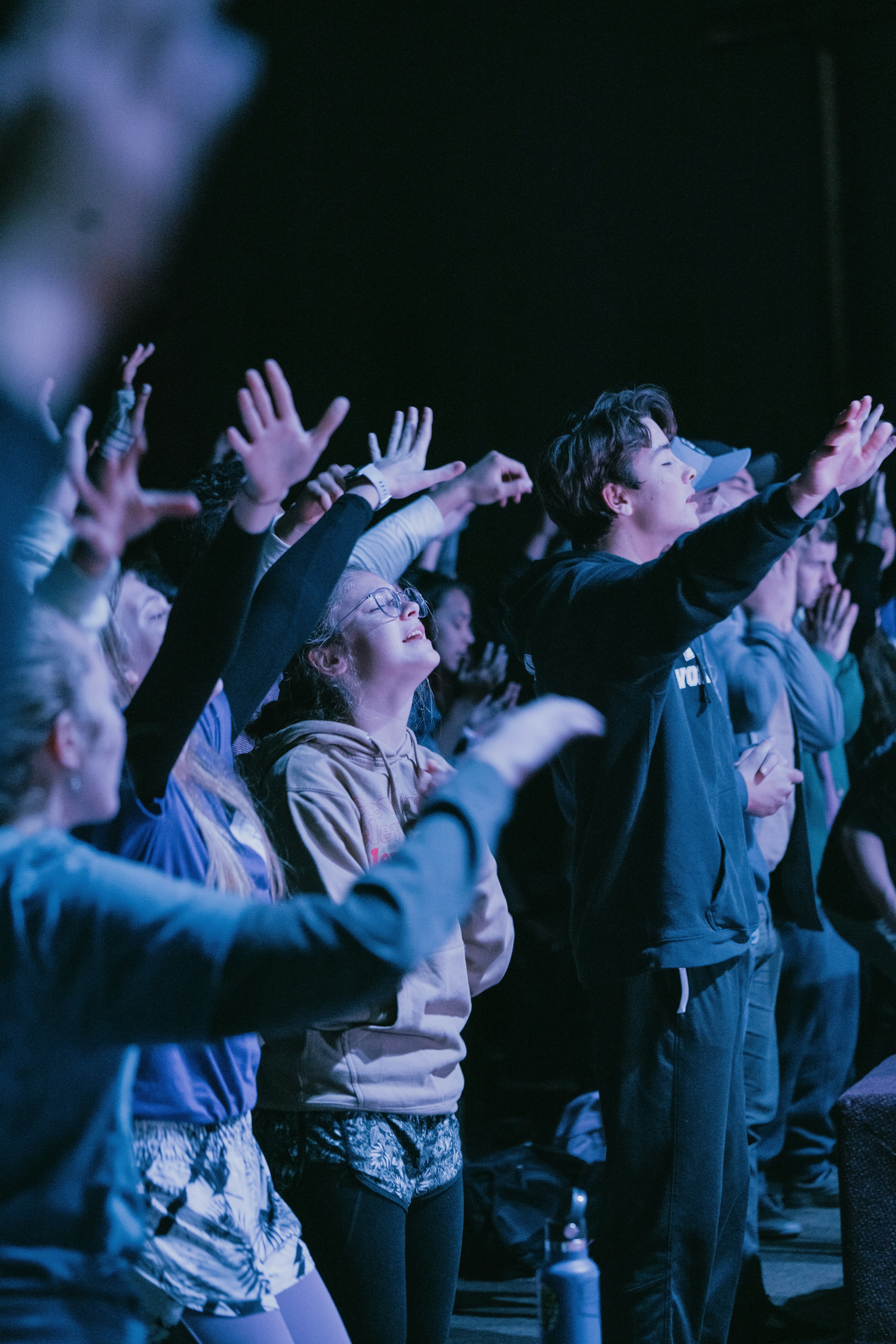Students worshipping