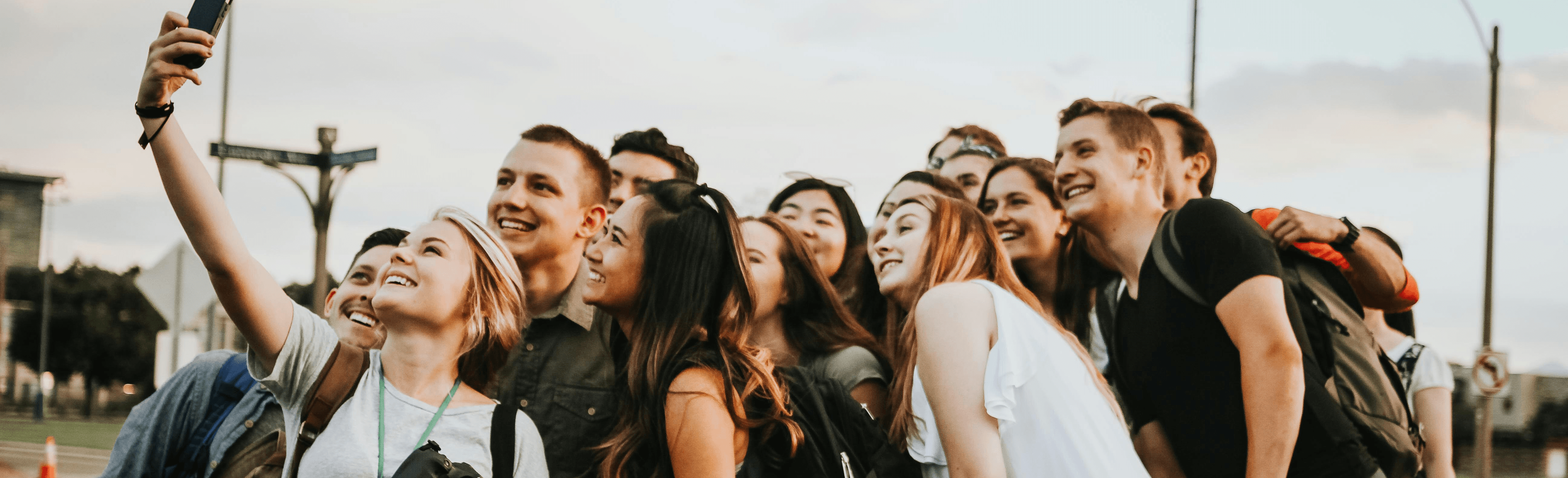 Students gathering on campus