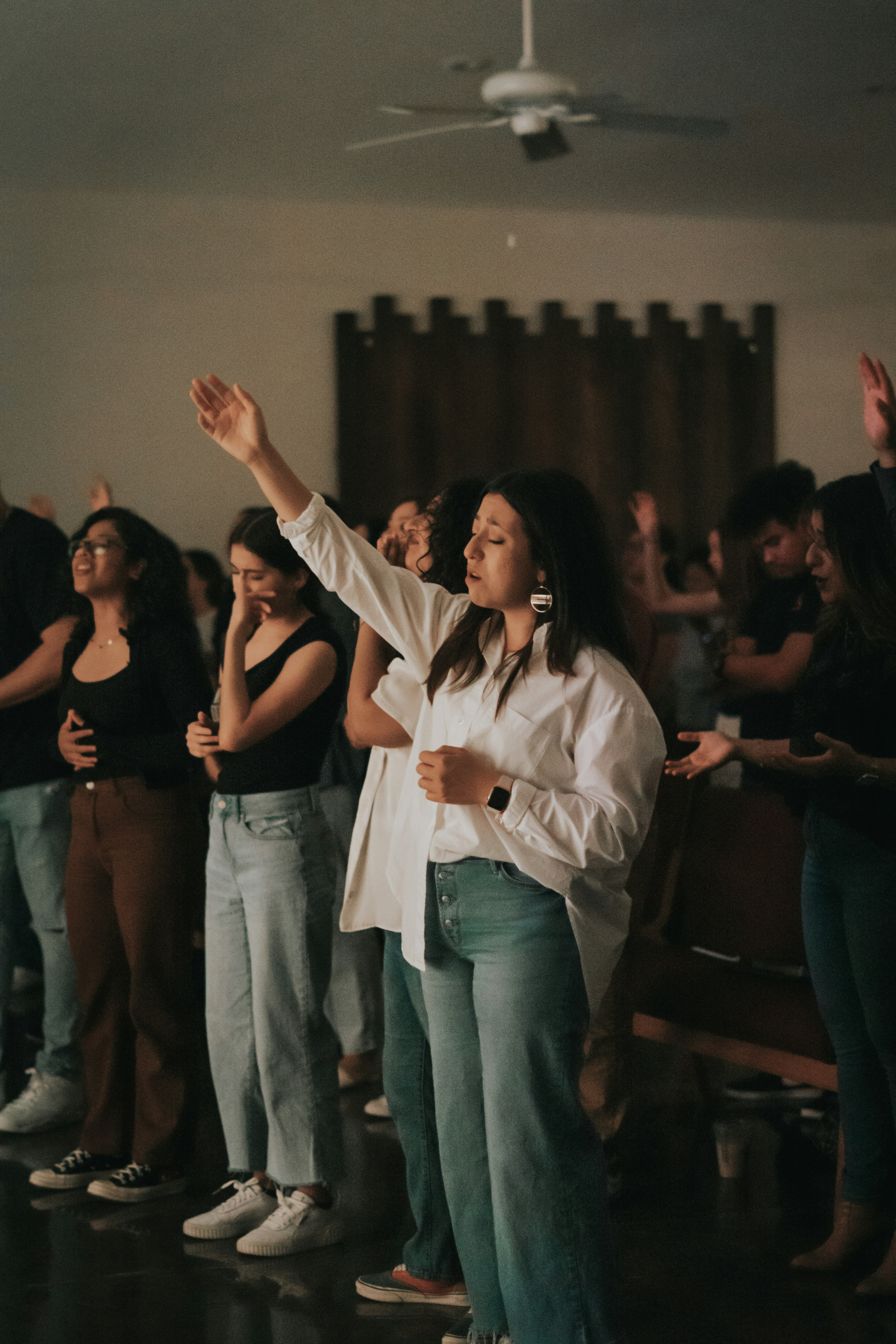 Students worshipping